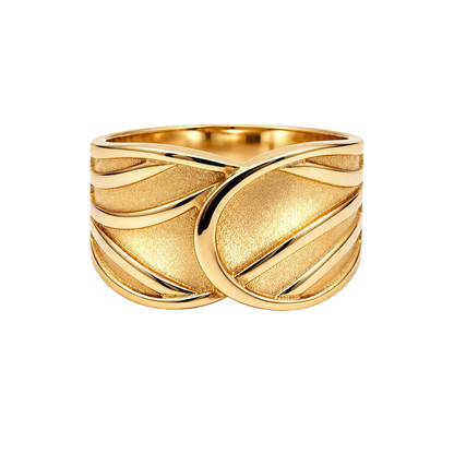 Bold Textured 18K Gold Statement Ring
