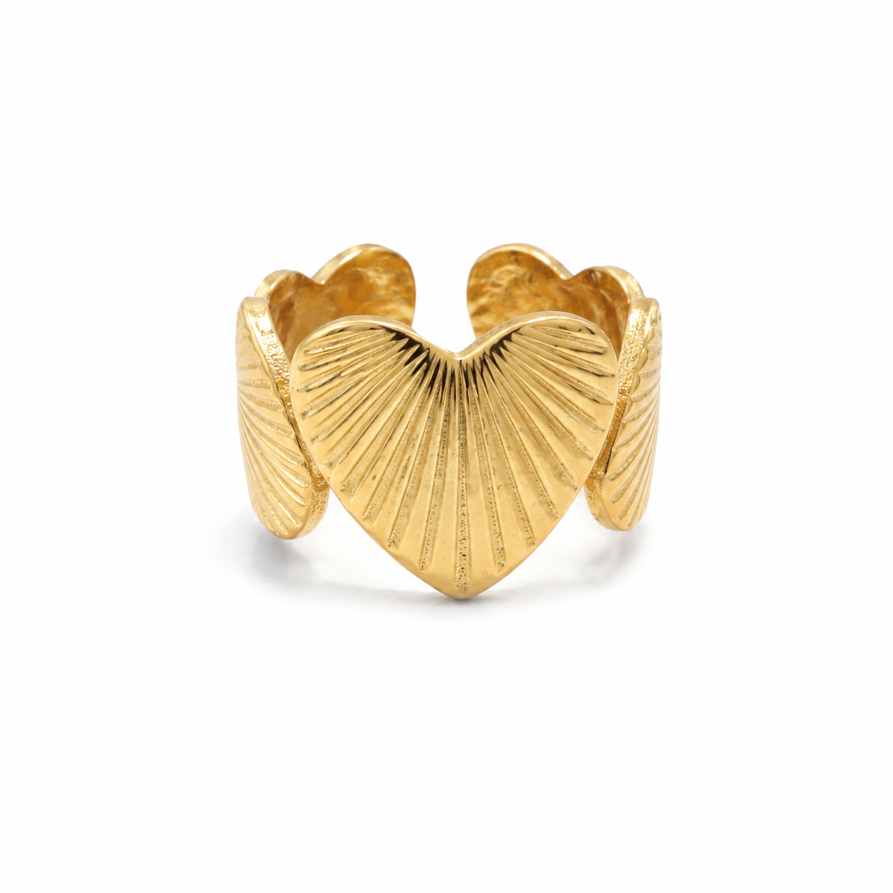 Shell Heart 18K Gold Statement Ring