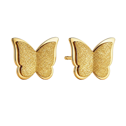 Enchanting 18K Gold Butterfly Stud Earrings