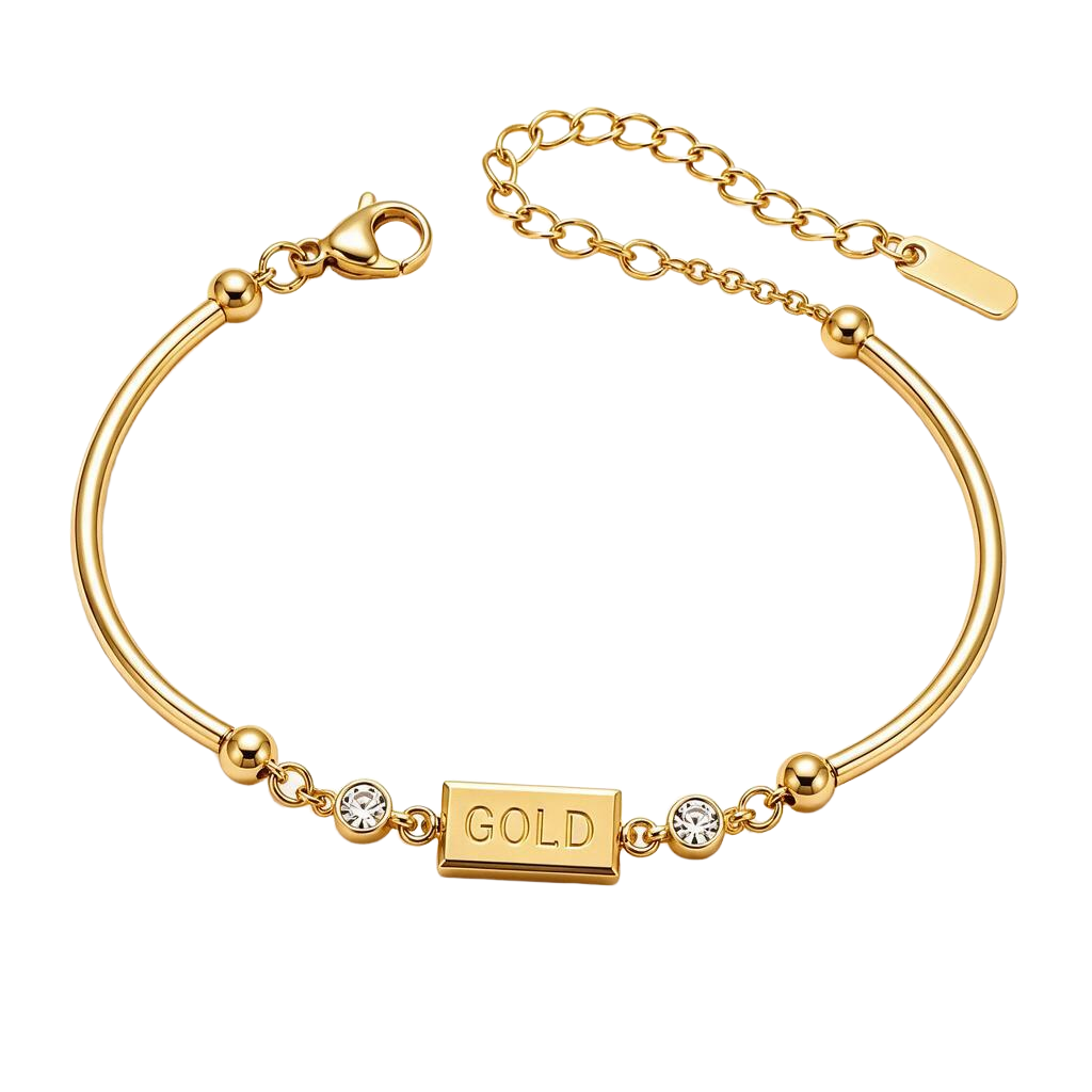 Gold Bar Accent 18K Gold Bracelet
