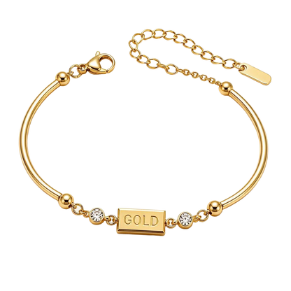 Gold Bar Accent 18K Gold Bracelet