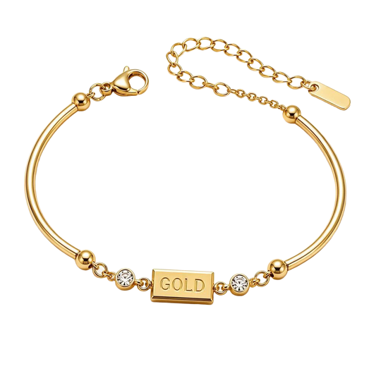 Gold Bar Accent 18K Gold Bracelet