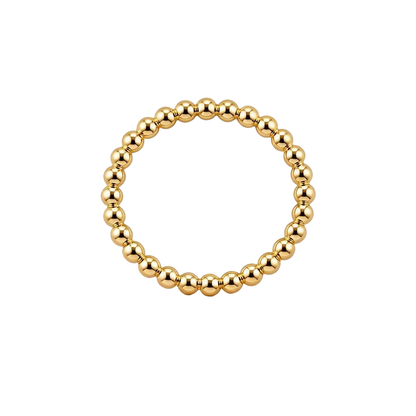 Elastic Beaded 18K Gold Bracelet