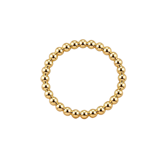 Elastic Beaded 18K Gold Bracelet