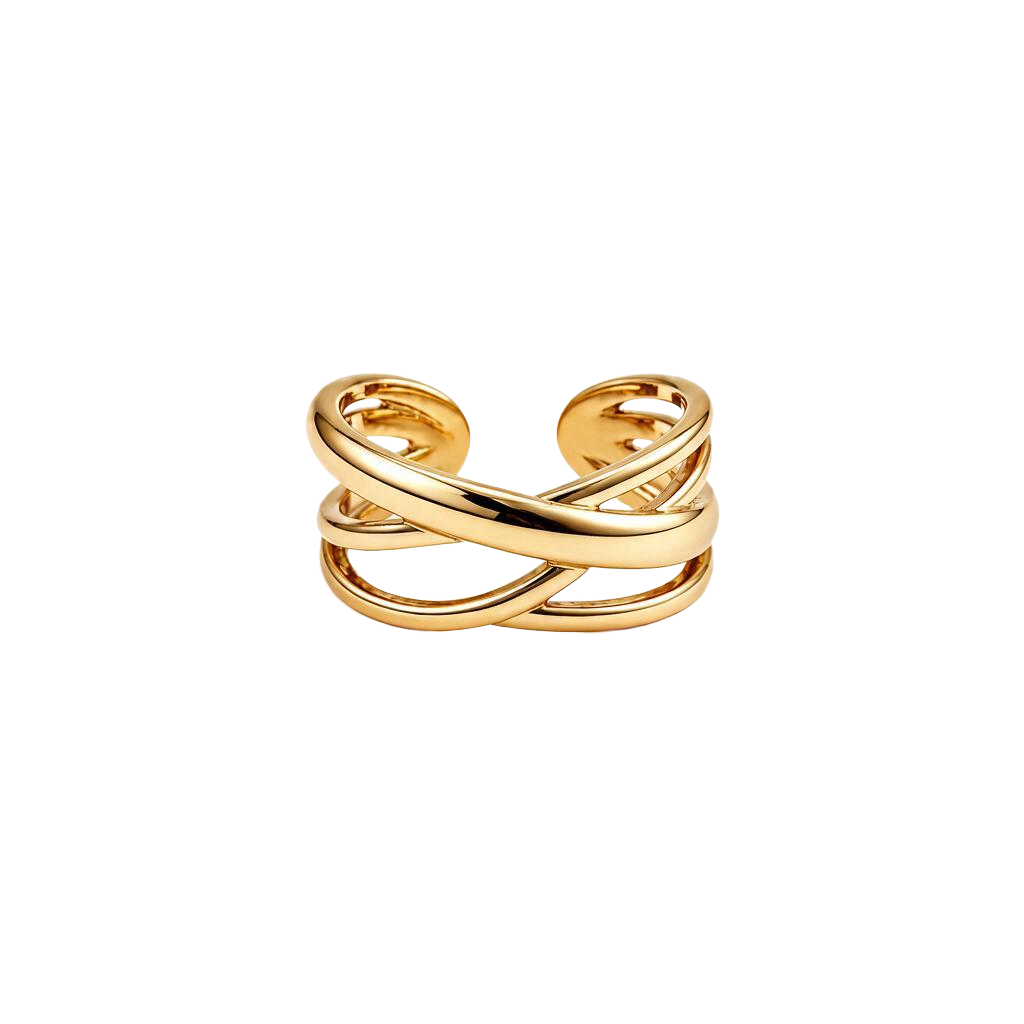 Intertwined Band 18K Gold Statement Ring