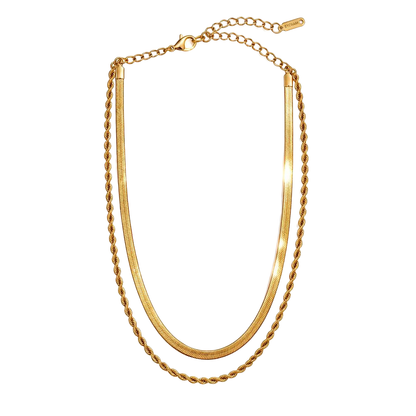 Elegant Double layered 18k Gold Necklace