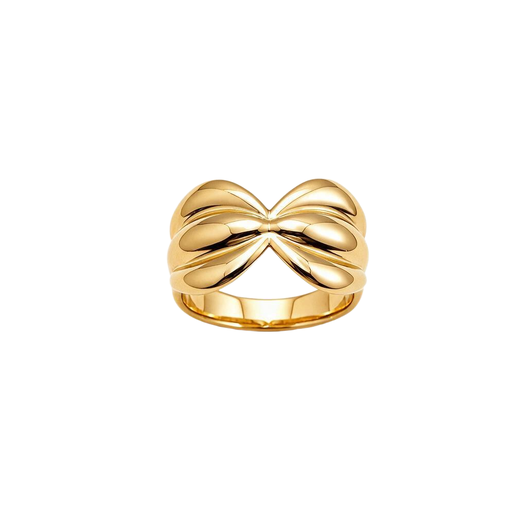 Endearing Bow 18K Gold Statement Ring