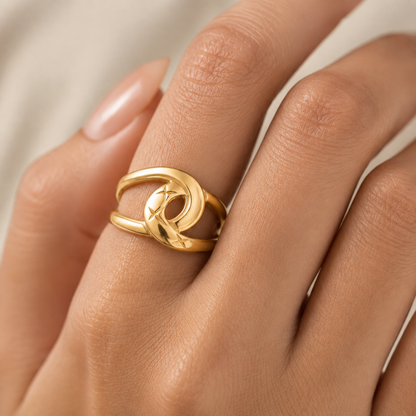 Interlocking Loop 18K Gold Statement Ring