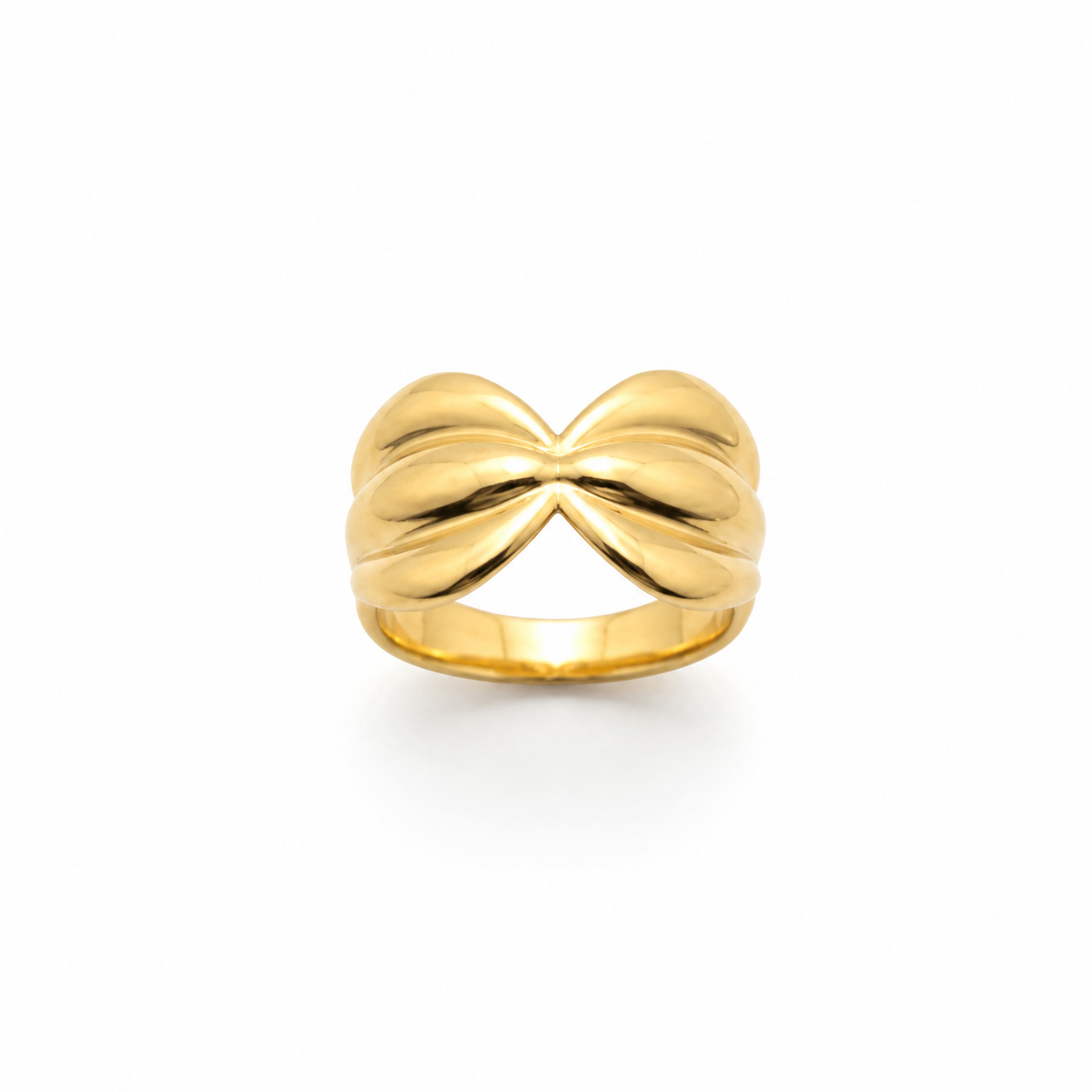 Endearing Bow 18K Gold Statement Ring