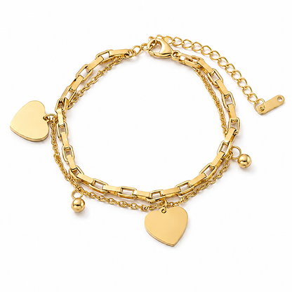 Sweetheart 18K Gold Layered Bracelet