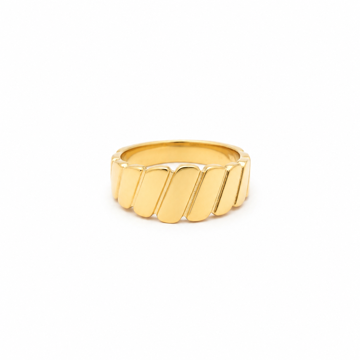 Swirl Dome 18K Gold Statement Ring