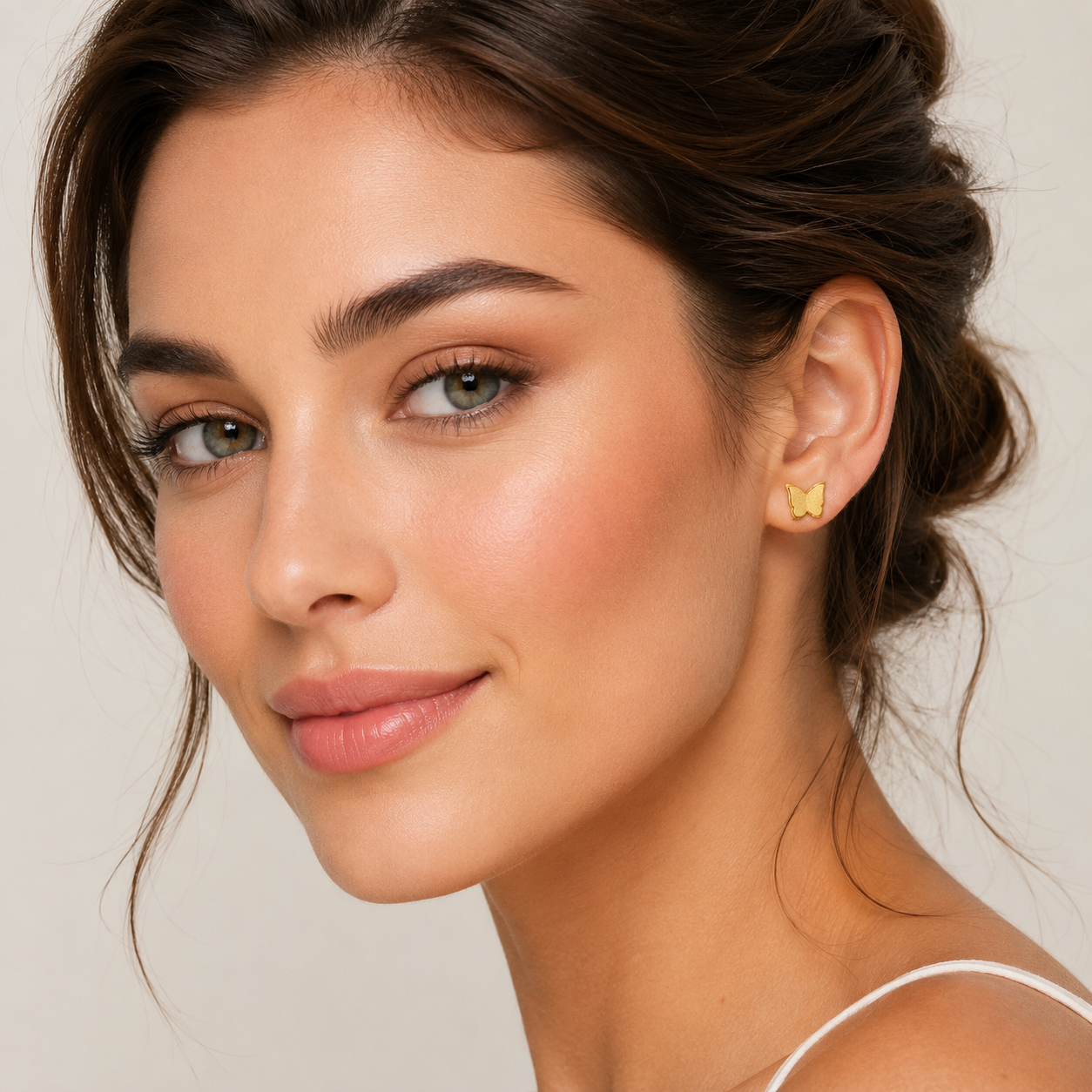 Enchanting 18K Gold Butterfly Stud Earrings