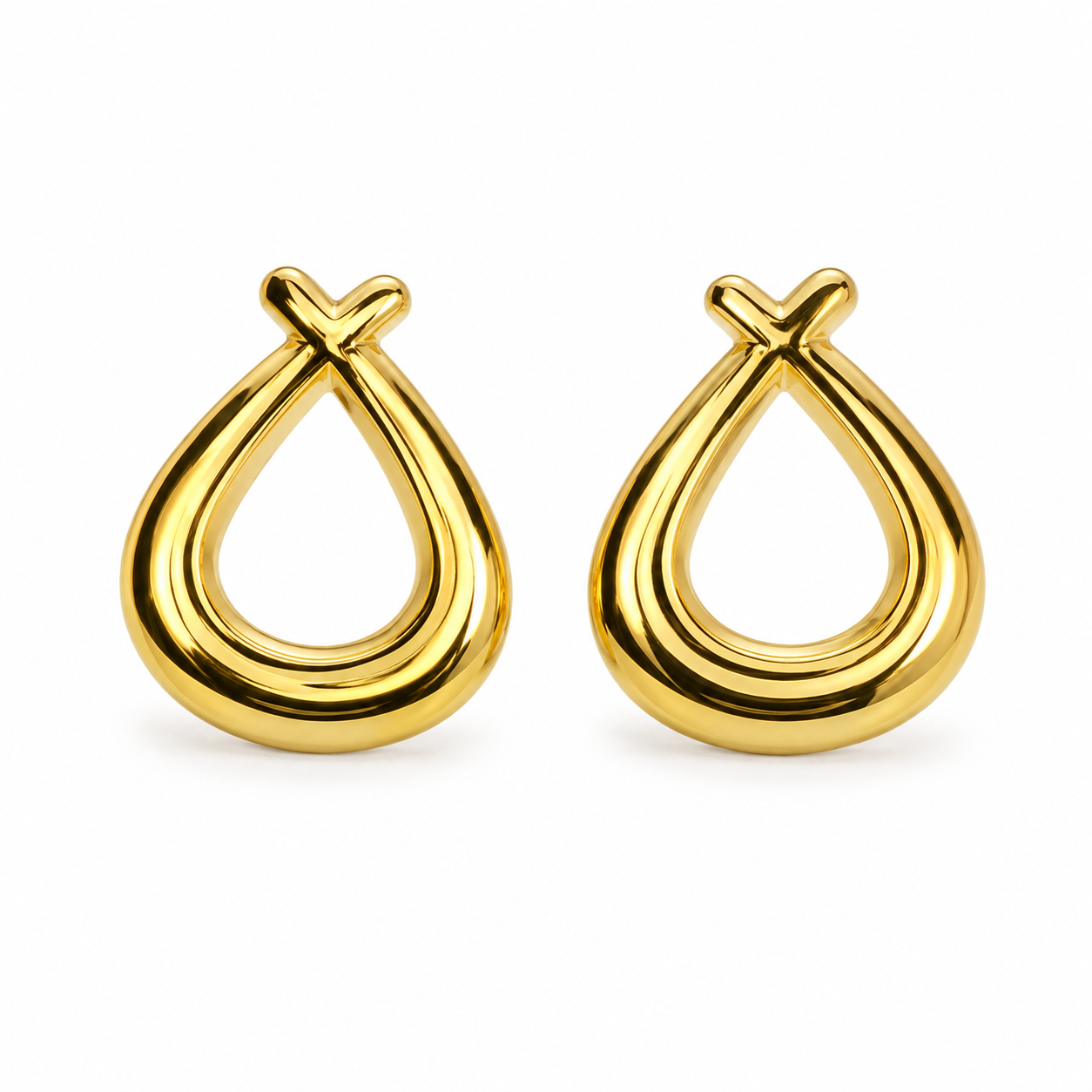 Minimalist 18K Gold Teardrop Studs