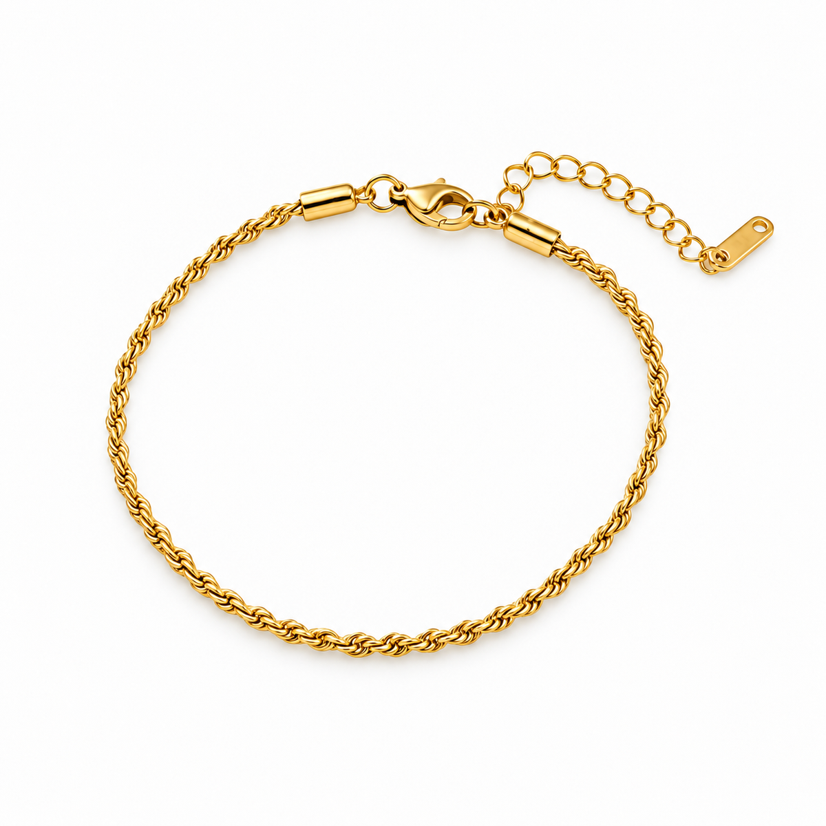 Delicate Twisted Rope Chain 18K Gold Braclet