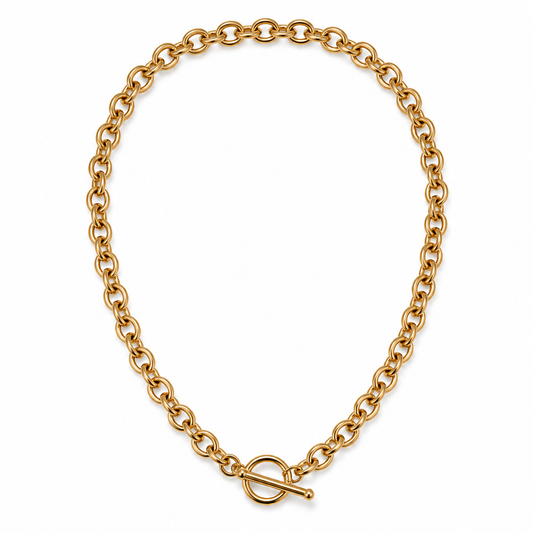 Chunky Toggle Link 18k Gold Chain Necklace