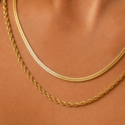 Elegant Double layered 18k Gold Necklace