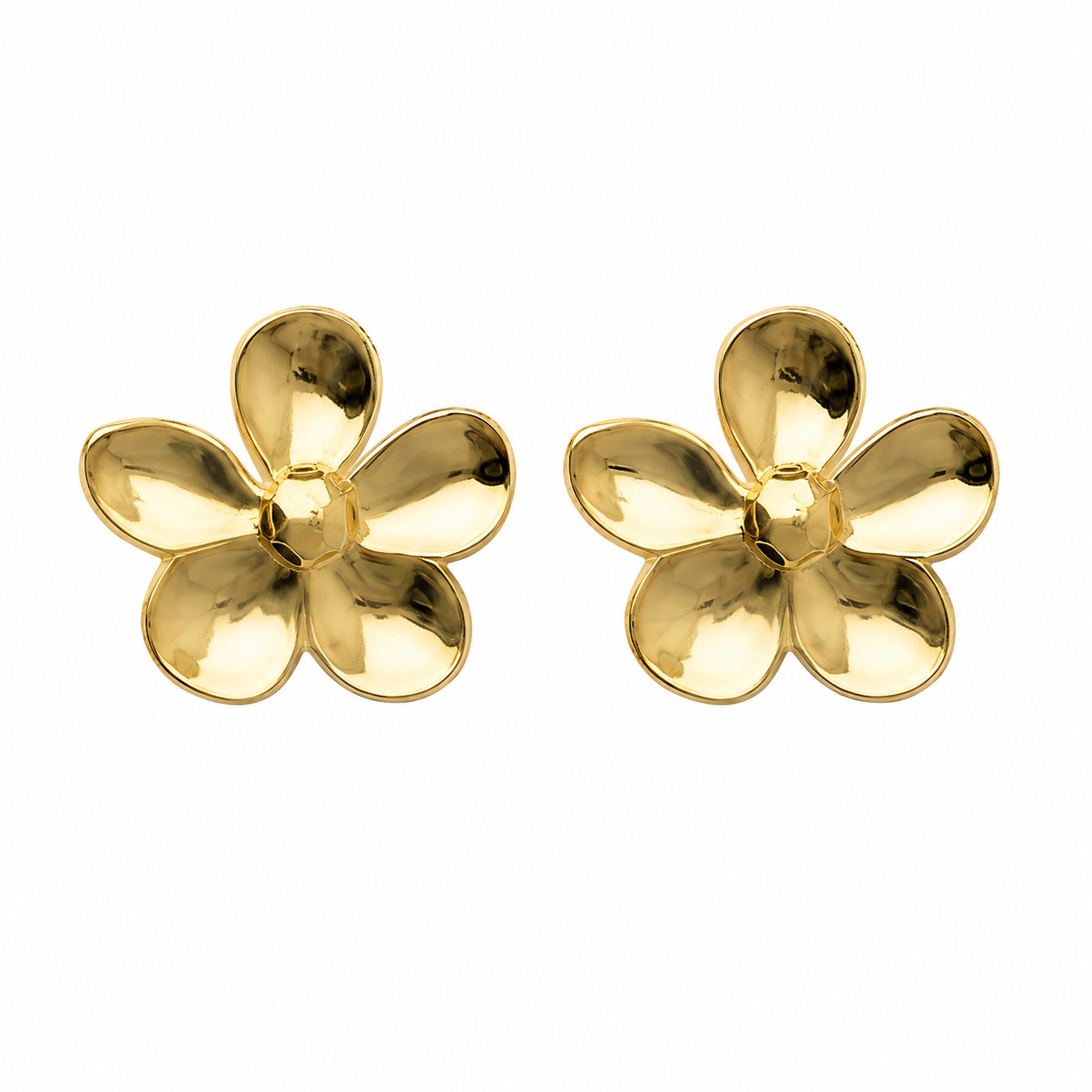 Daisy Flower 18K Gold Stud Earrings