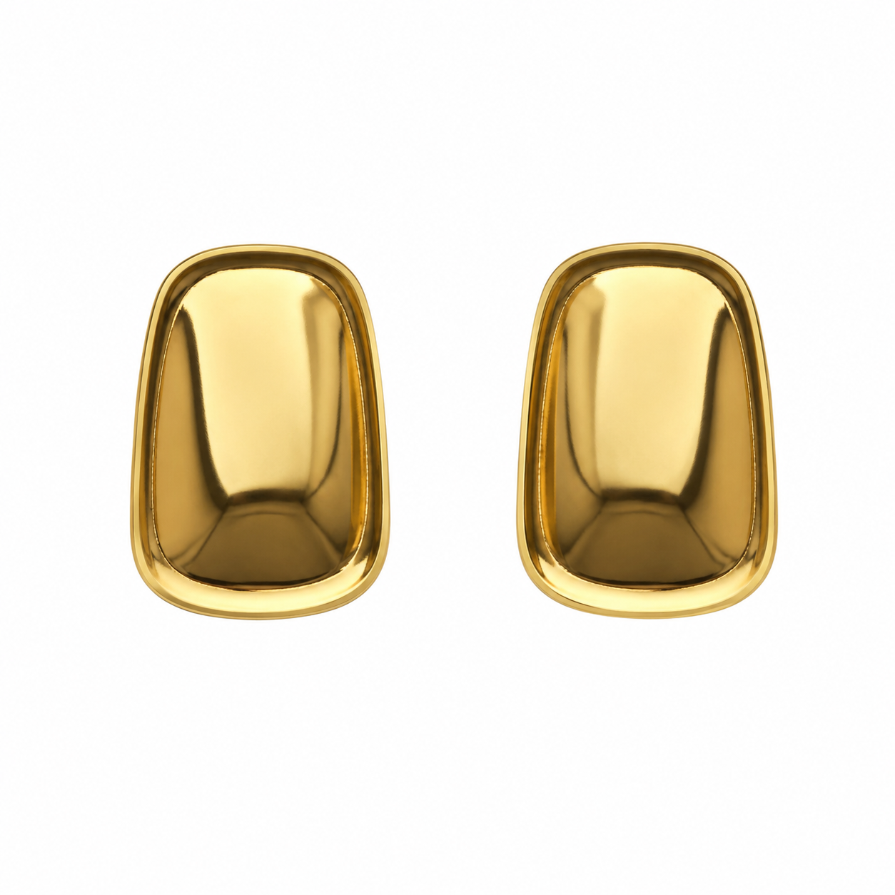 Embossed Dome 18K Gold Stud Earrings