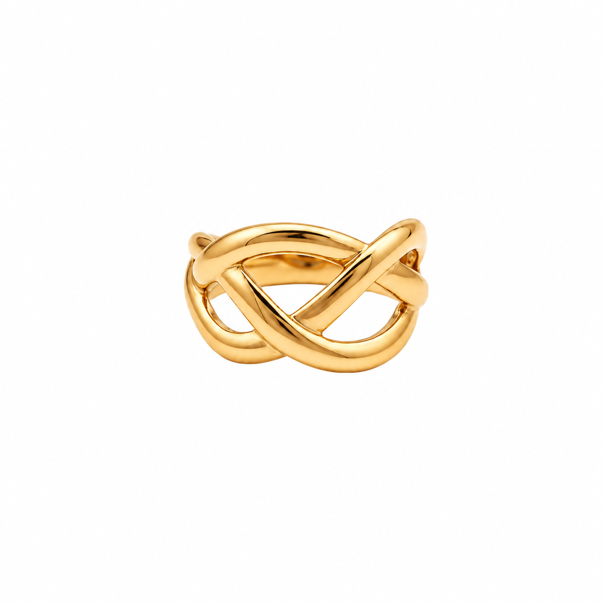 Simple Interlocking 18K Gold Statement Ring