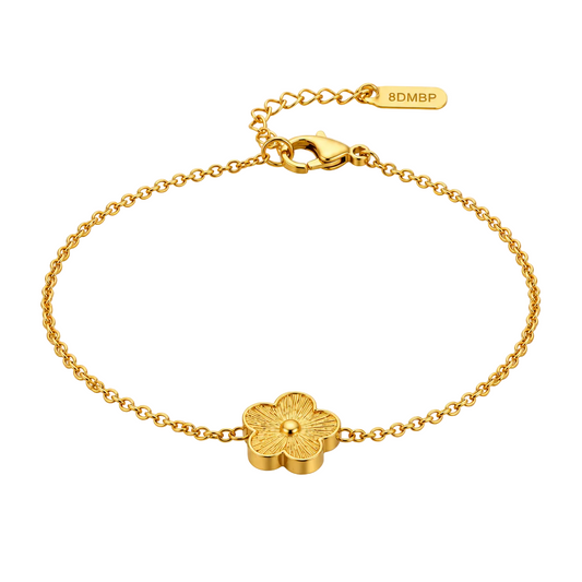 Cute Flower Chain 18K Gold Bracelet