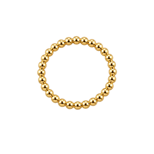 Elastic Beaded 18K Gold Bracelet