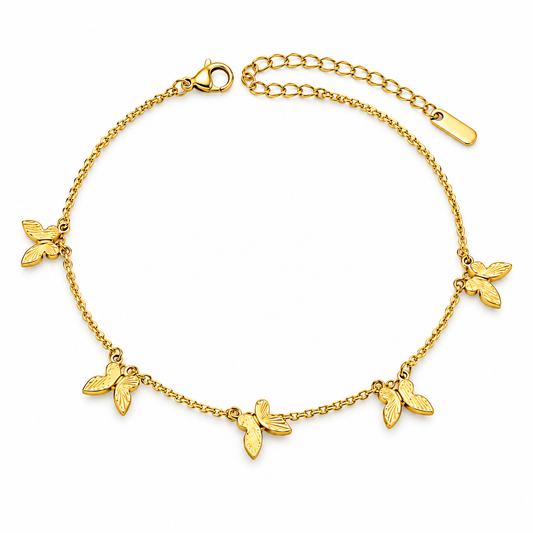 Golden Flutter Butterfly 18K Gold Bracelet