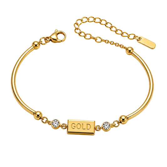 Gold Bar Accent 18K Gold Bracelet