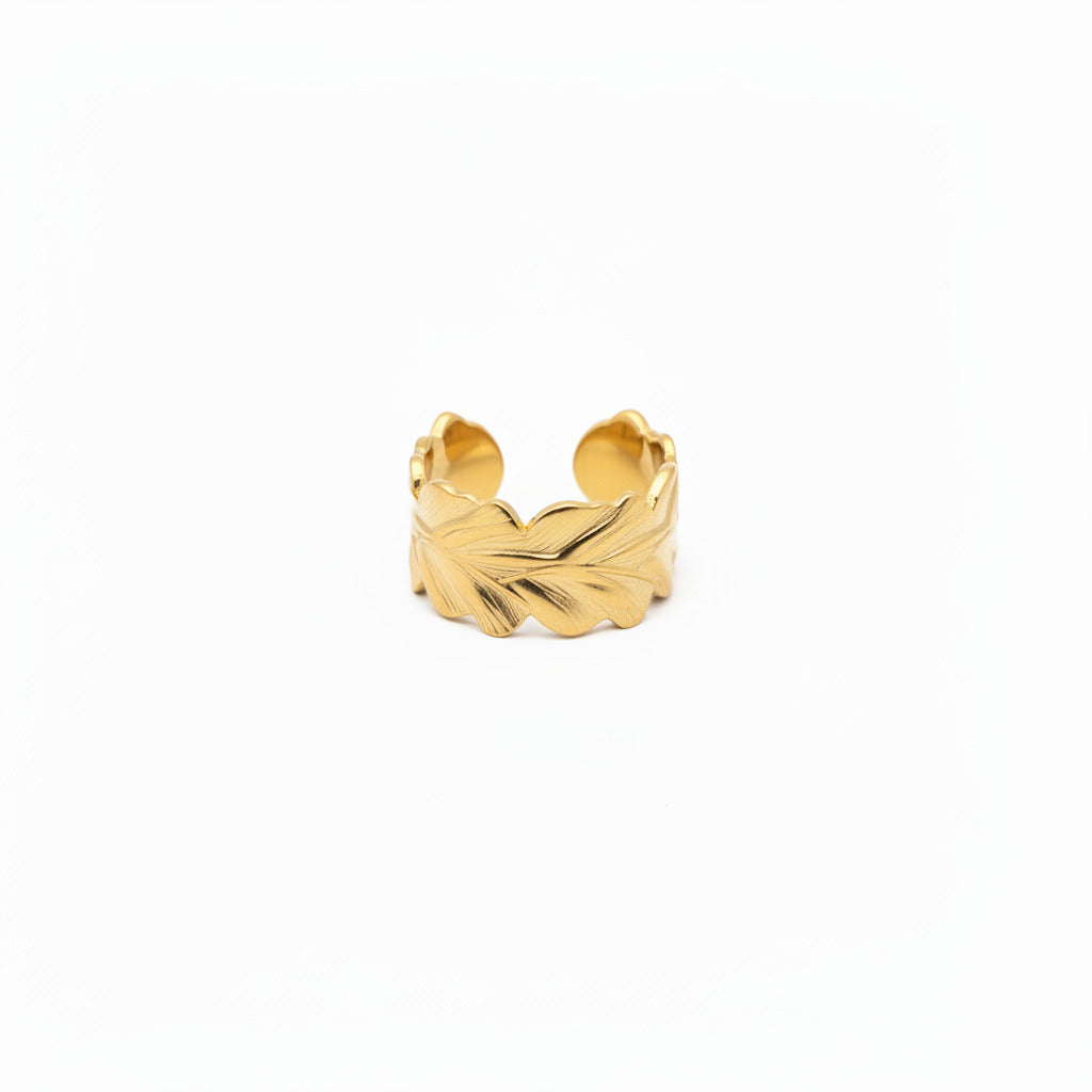 Botanical Leaf Wrap 18K Gold Statement Ring