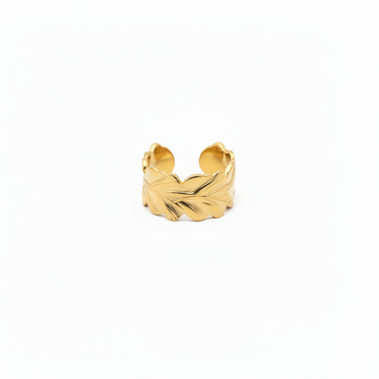 Botanical Leaf Wrap 18K Gold Statement Ring