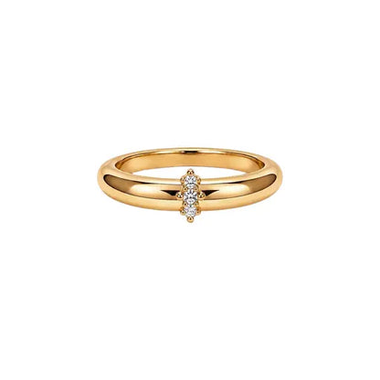Vertical Zircon 18K Gold Stackable Ring