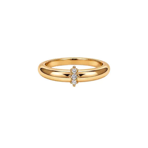 Vertical Zircon 18K Gold Stackable Ring