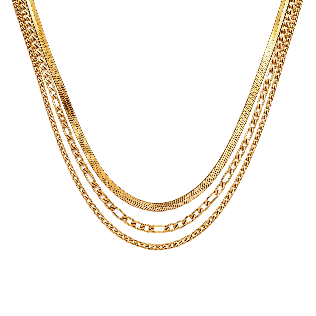Triple layered Sophisticated 18K Gold Necklace