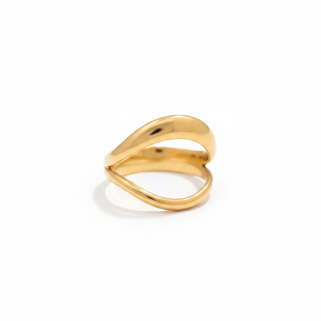 Intertwined Band 18K Gold Statement RIng