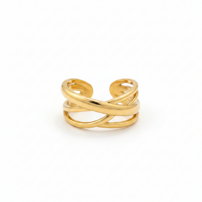 Intertwined Band 18K Gold Statement Ring