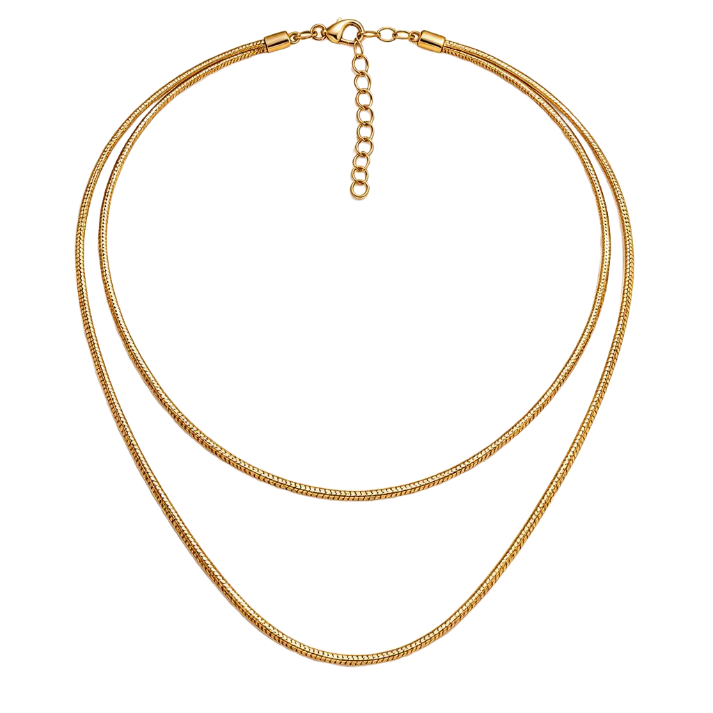 Double Layered 18K Gold Chain Necklace