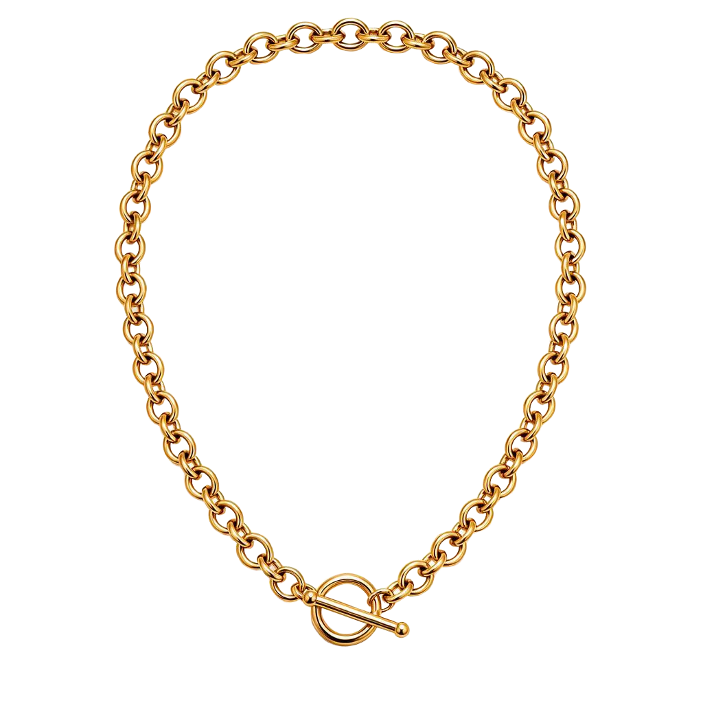 Chunky Toggle Link 18k Gold Chain Necklace