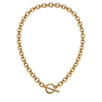 Chunky Toggle Link 18k Gold Chain Necklace