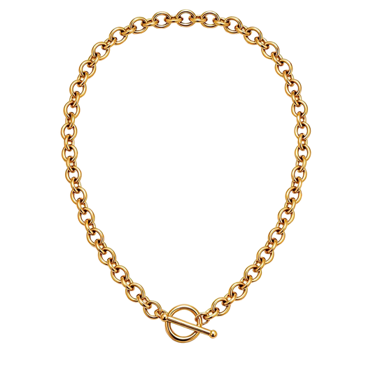 Chunky Toggle Link 18k Gold Chain Necklace