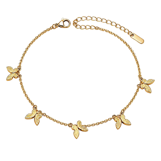 Golden Flutter Butterfly 18K Gold Bracelet