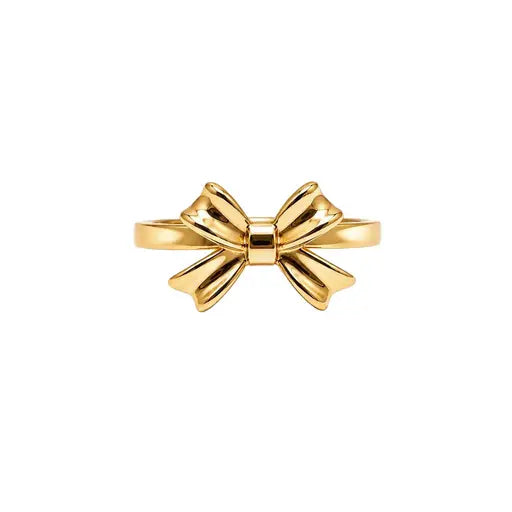 Ribbon Bow 18K Gold Statement Ring