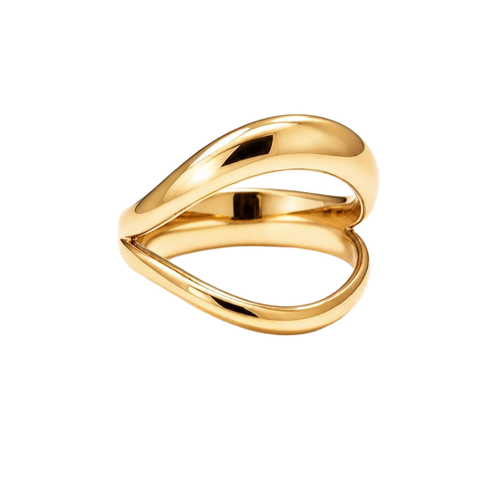 Intertwined Band 18K Gold Statement RIng