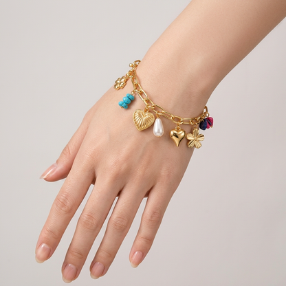Bohemian Summer 18K Gold Charm Bracelet