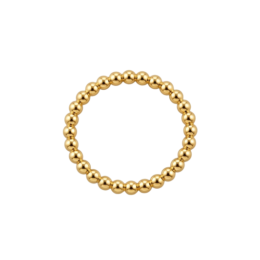 Elastic Beaded 18K Gold Bracelet