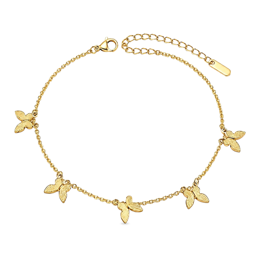 Golden Flutter Butterfly 18K Gold Bracelet