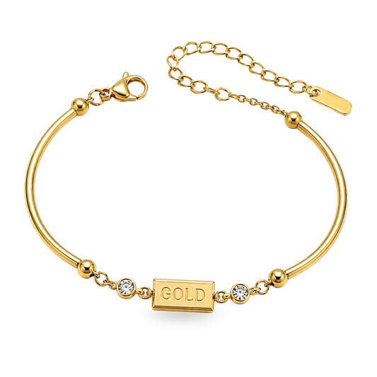 Gold Bar Accent 18K Gold Bracelet