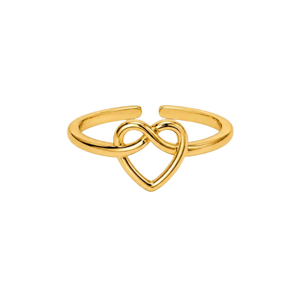 Infinity Heart Stackable 18K Gold Ring