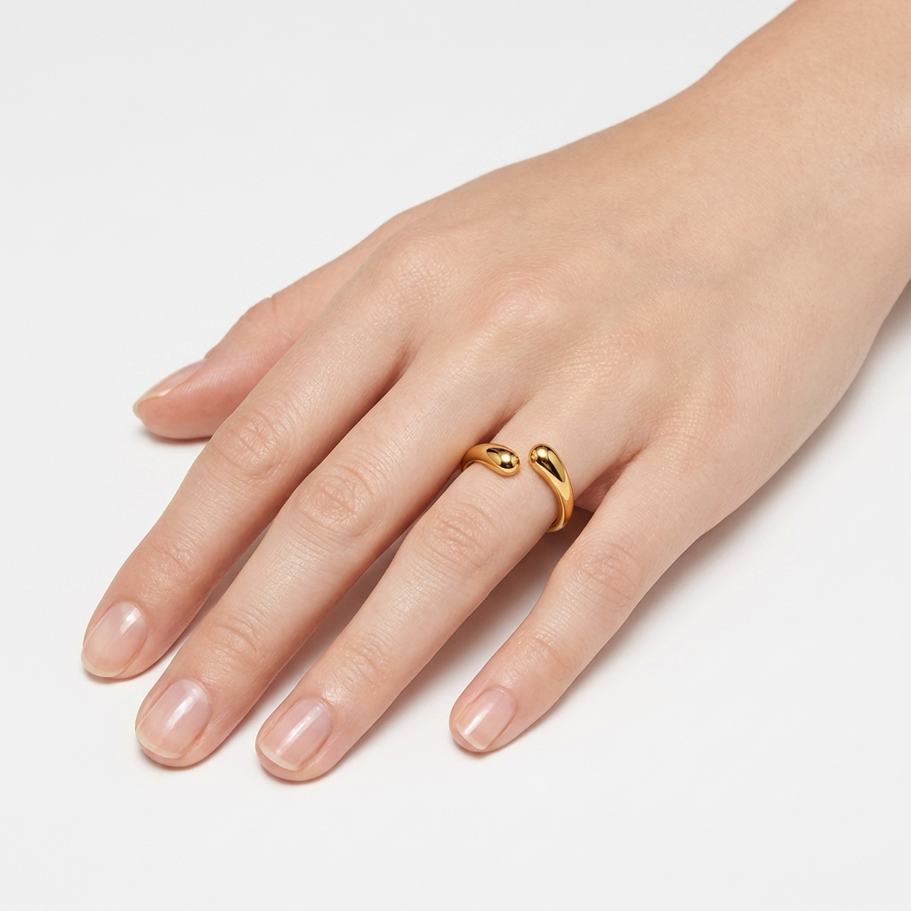 Molten Teardrop Open 18K Gold Ring