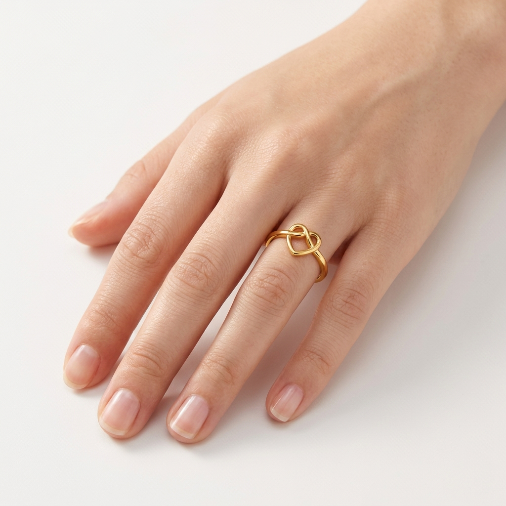 Infinity Heart Stackable 18K Gold Ring