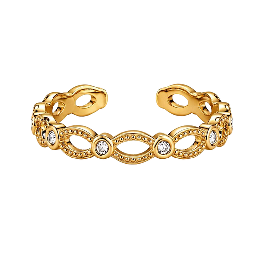 Vintage Marquise Zircon 18K Gold Ring