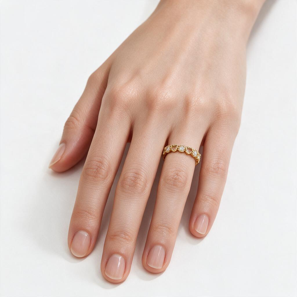 Crystal Infinity Heart 18K Gold Ring